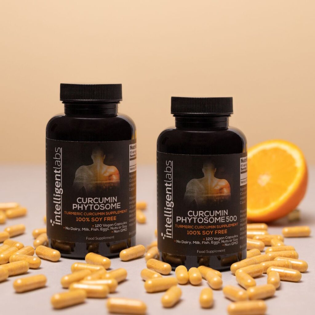 nuestro fitosoma de curcumina de Intelligent Labs viene en dos dosis: 250mg y 500mg